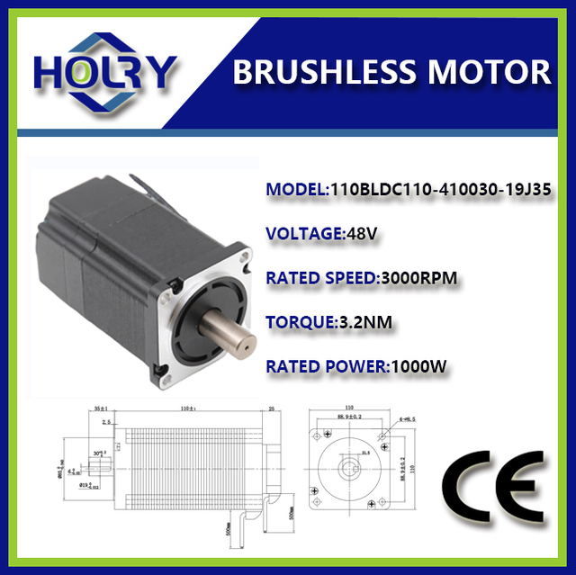 BLDC Motor Inrunner 110mm 3000rpm 3 Fase Hall Sensor 48V/310V BLDC Motor 1000W 1500W 2000W 3000W