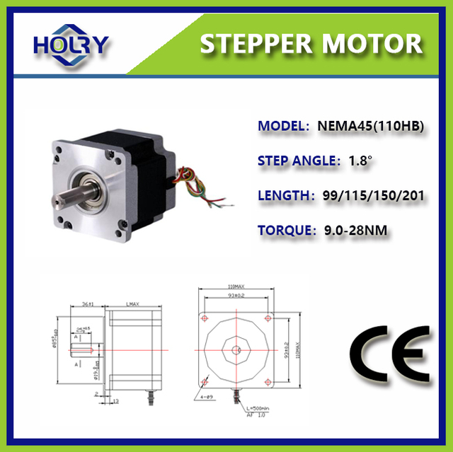 NEMA42 110×110mm 5,5 A 1,2° 1,8°8,0Nm Motor Stepper Hibrida
