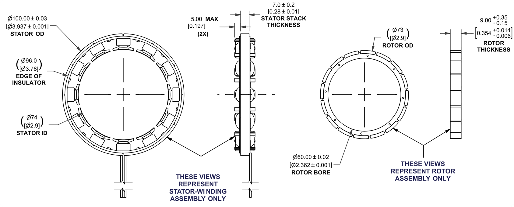 100mm Frameless BLDC Motor Dimension - HOLRY 100mm Frameless BLDC Motor Dimension - HOLRY