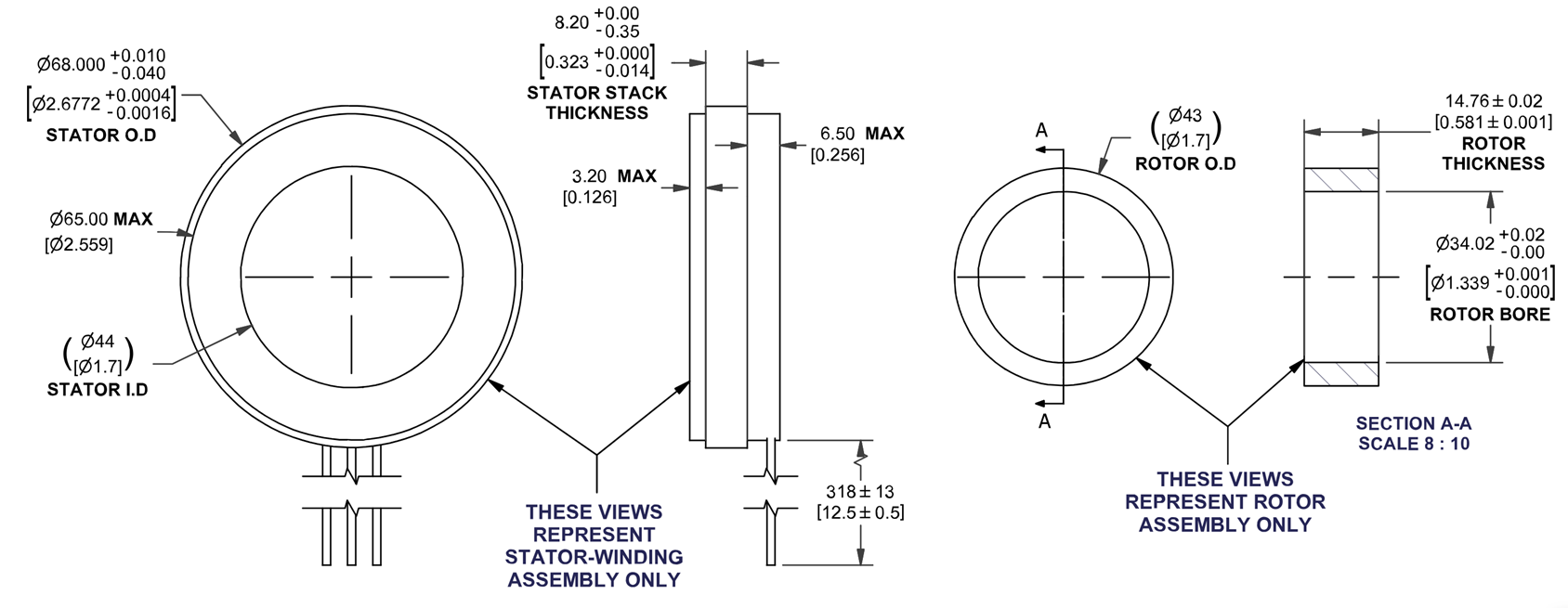 68mm Frameless BLDC Motor Dimensions - HOLRY 68mm Frameless BLDC Motor Dimensions - HOLRY