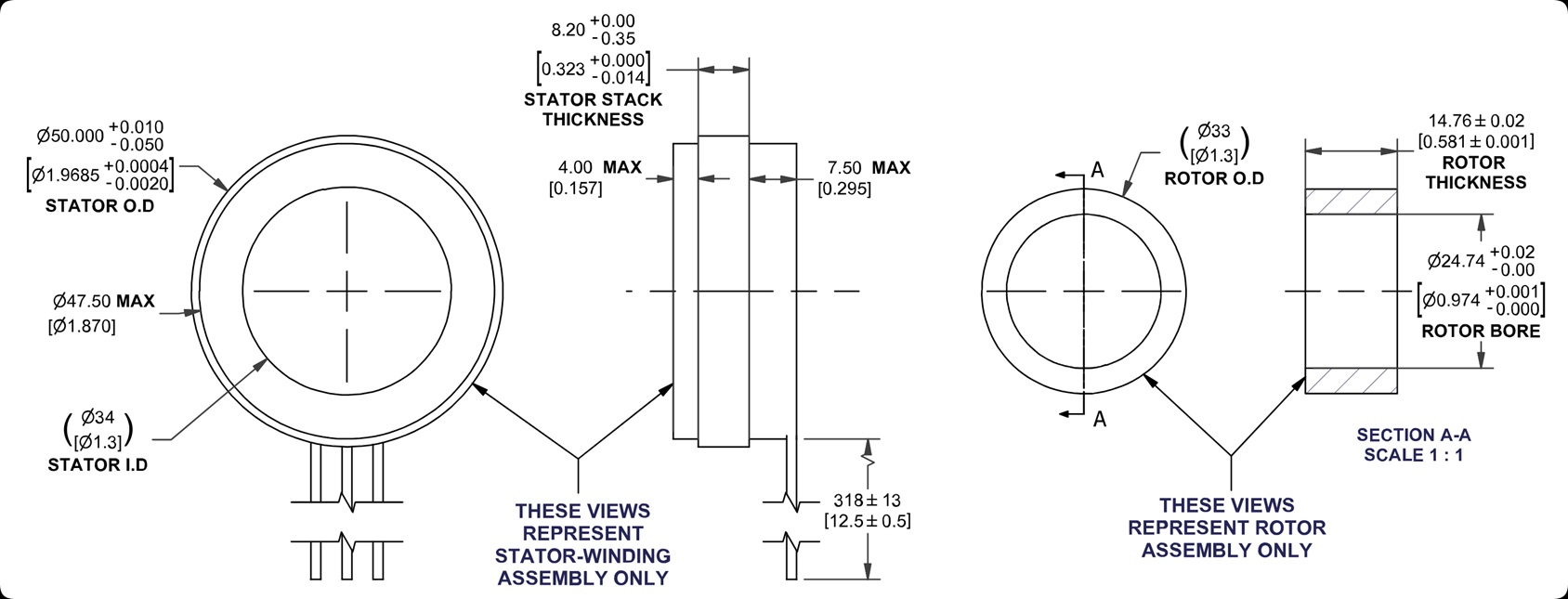 50mm Frameless BLDC Torque Motors Dimensions - HOLRY 50mm Frameless BLDC Torque Motors Dimensions - HOLRY