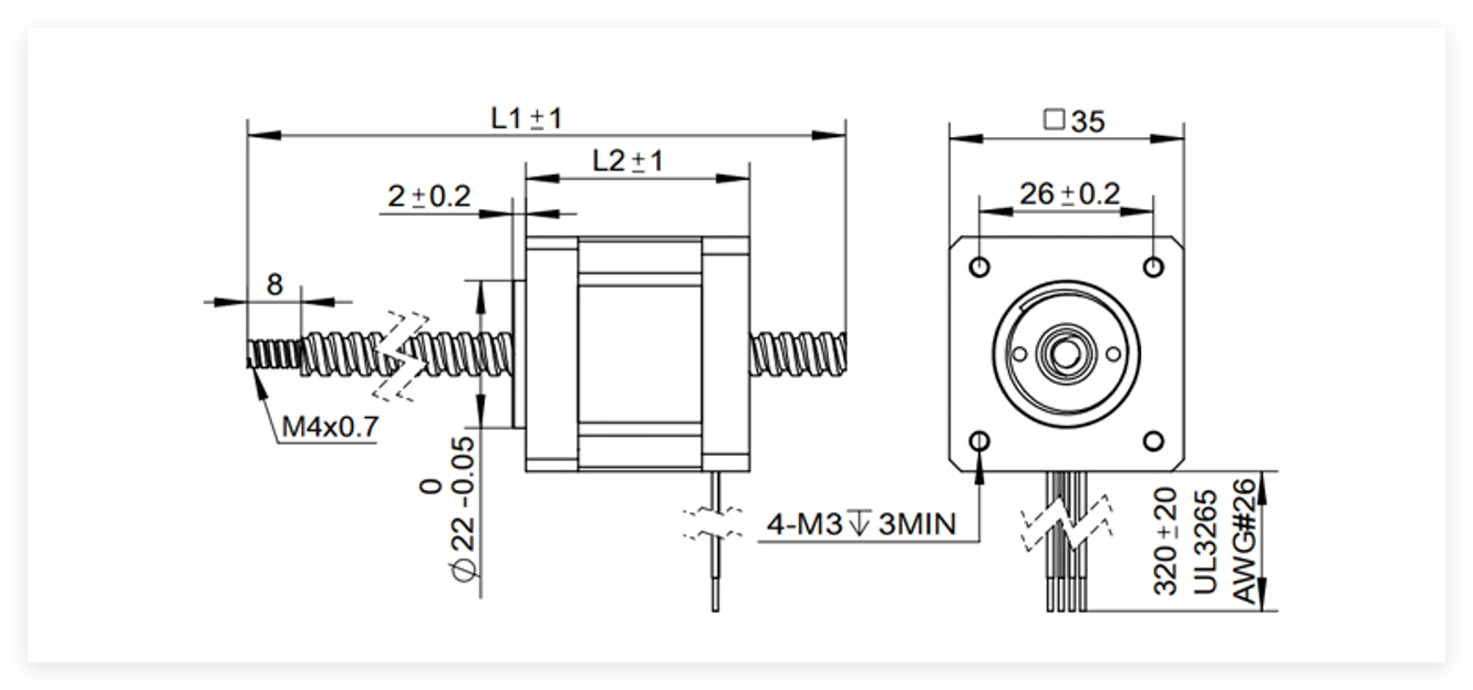 Non captiva lead screw stepper motor dimension - HOLRY Non captiva lead screw stepper motor dimension - HOLRY