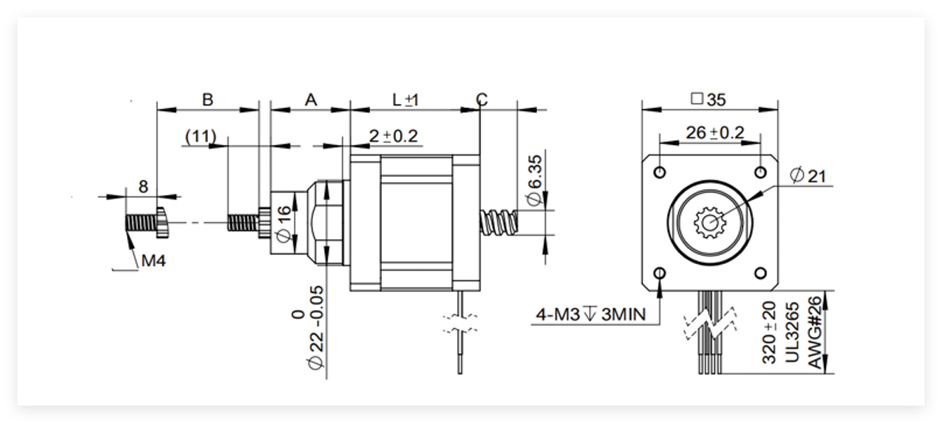 Captive lead screw stepser motor dimension - HOLRY Captive lead screw stepser motor dimension - HOLRY