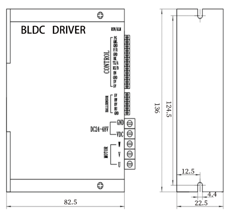 drawing of brushless motor driver