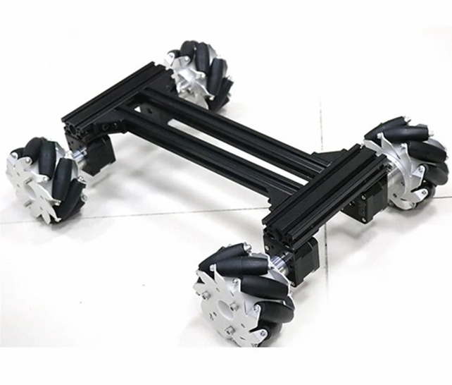 100mm mecanum wheel 4wd car chassis with 4pcs stepper motor