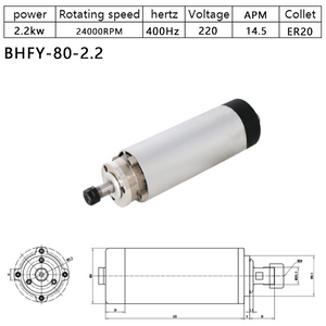 HOLRY CNC Spindle Motor for Aluminum Stone Air Cooled 2.2kw 220V 24000RPM High Quality Spindle Motor 