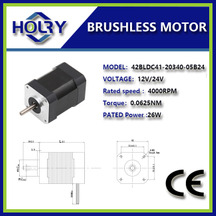 Kecekapan Tinggi Nema Motor Elektrik Berus 12/24V 26W 52W 78W 105W Motor Bldc 