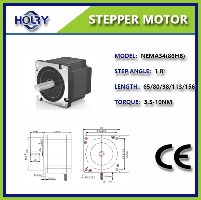 NEMA 34 0 4 Motor Stepper Hibrida 1,2° 2,3Nm